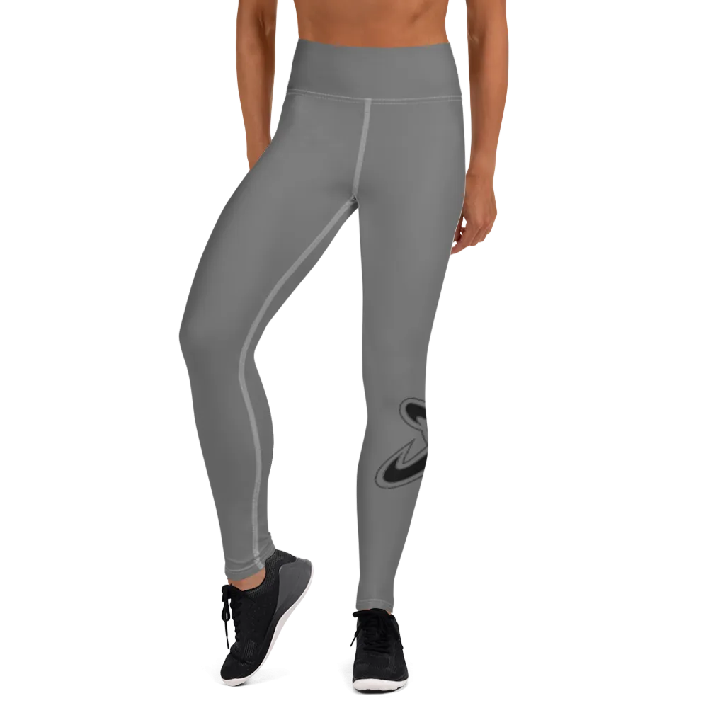 Athletic Apparatus Grey Black logo White stitch V3 Yoga Leggings