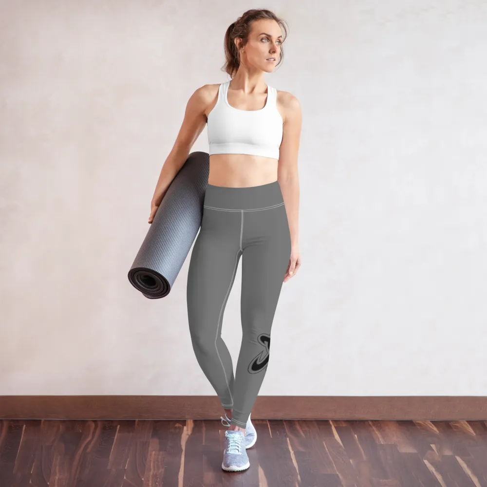 Athletic Apparatus Grey Black logo White stitch V3 Yoga Leggings