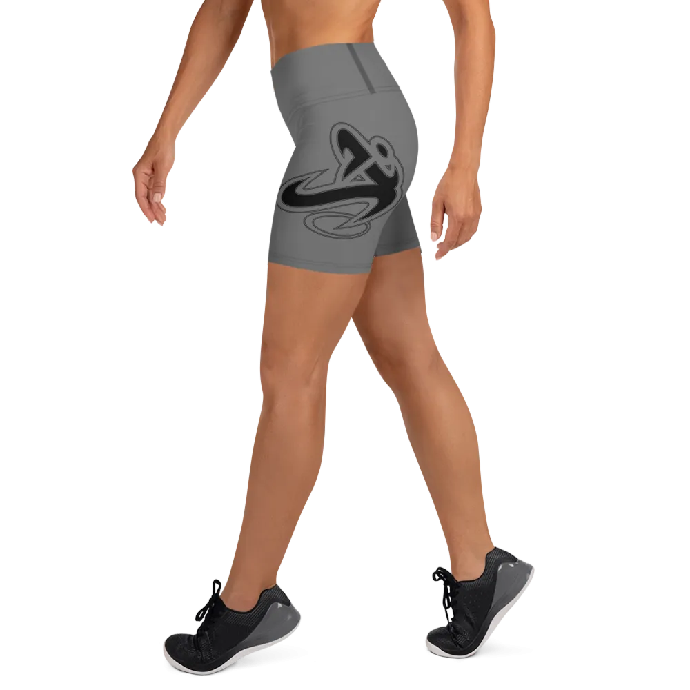 Athletic Apparatus Grey Black logo Yoga Shorts