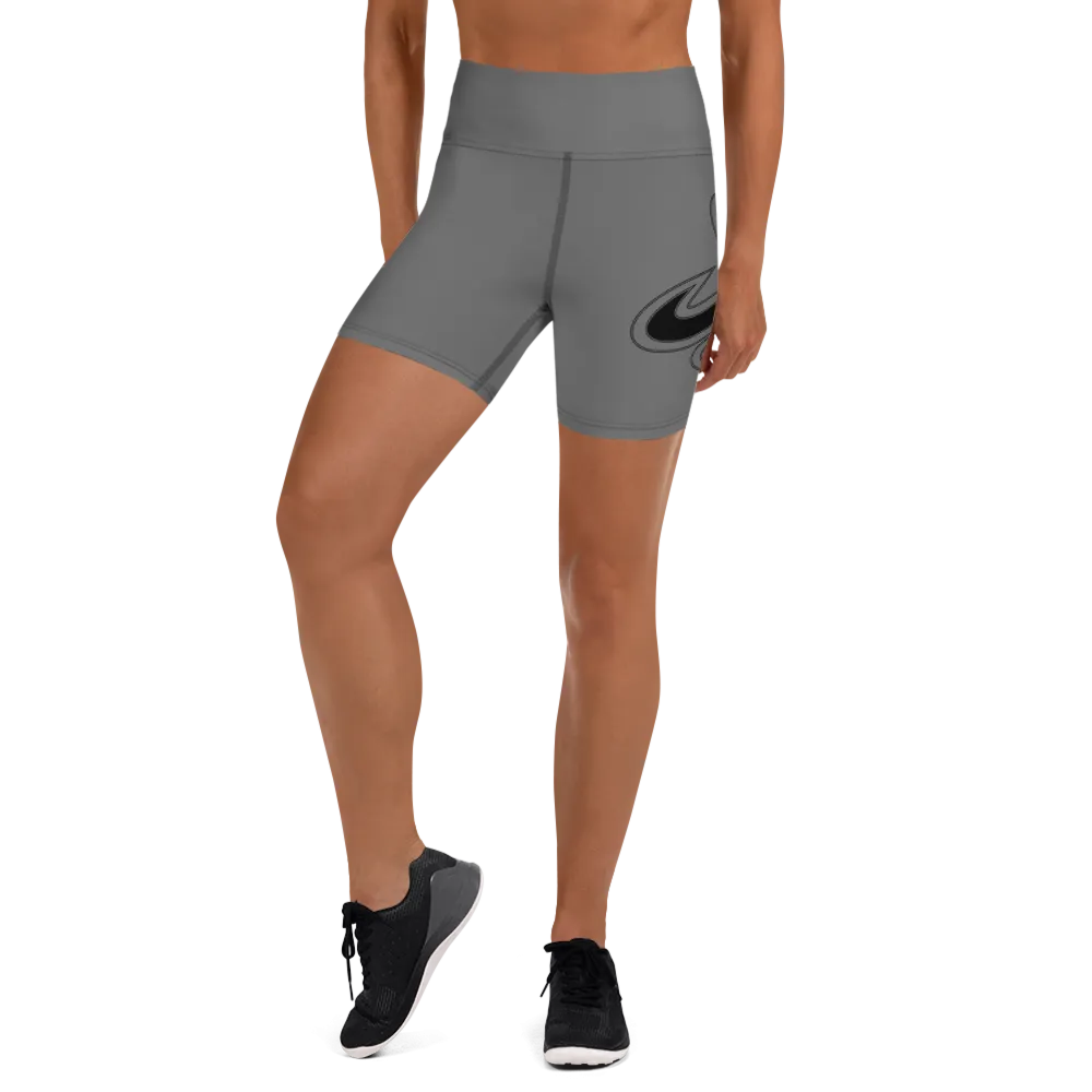 Athletic Apparatus Grey Black logo Yoga Shorts