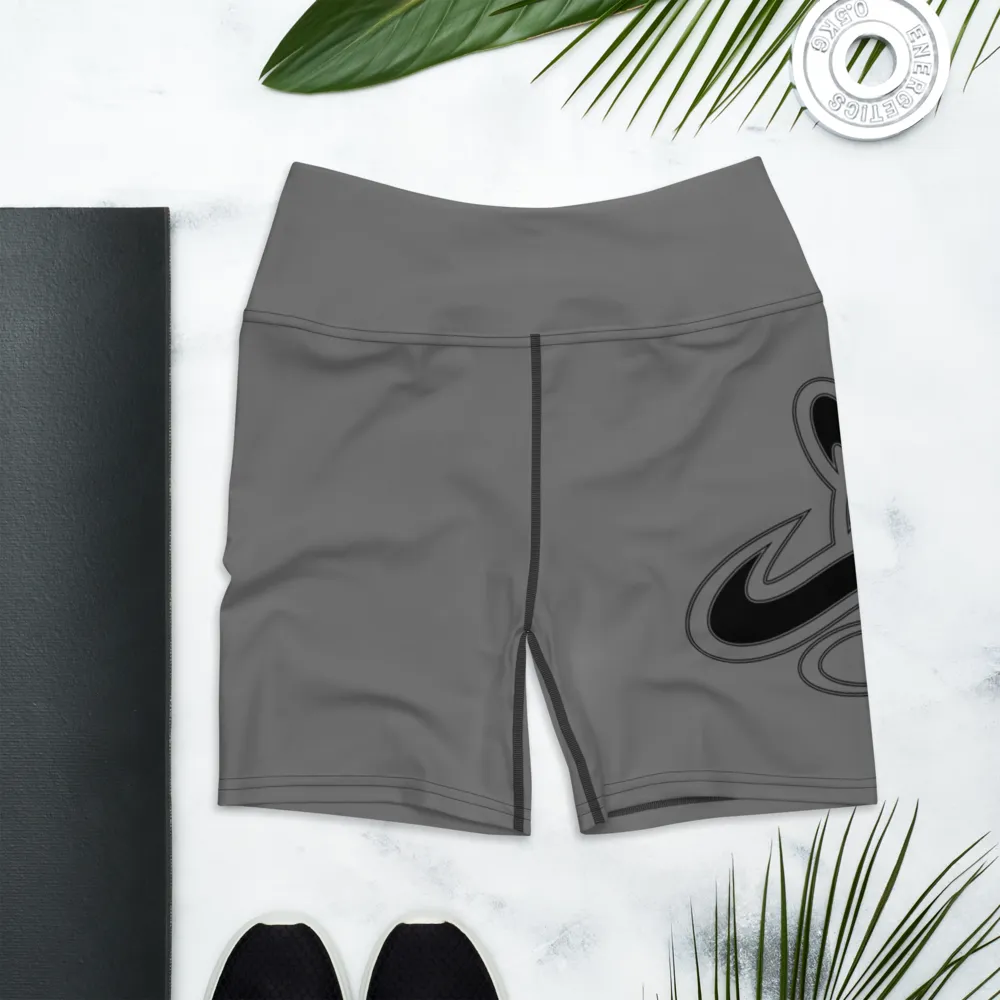 Athletic Apparatus Grey Black logo Yoga Shorts