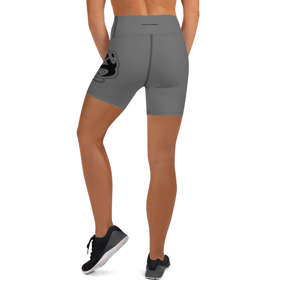 Athletic Apparatus Grey Black logo Yoga Shorts