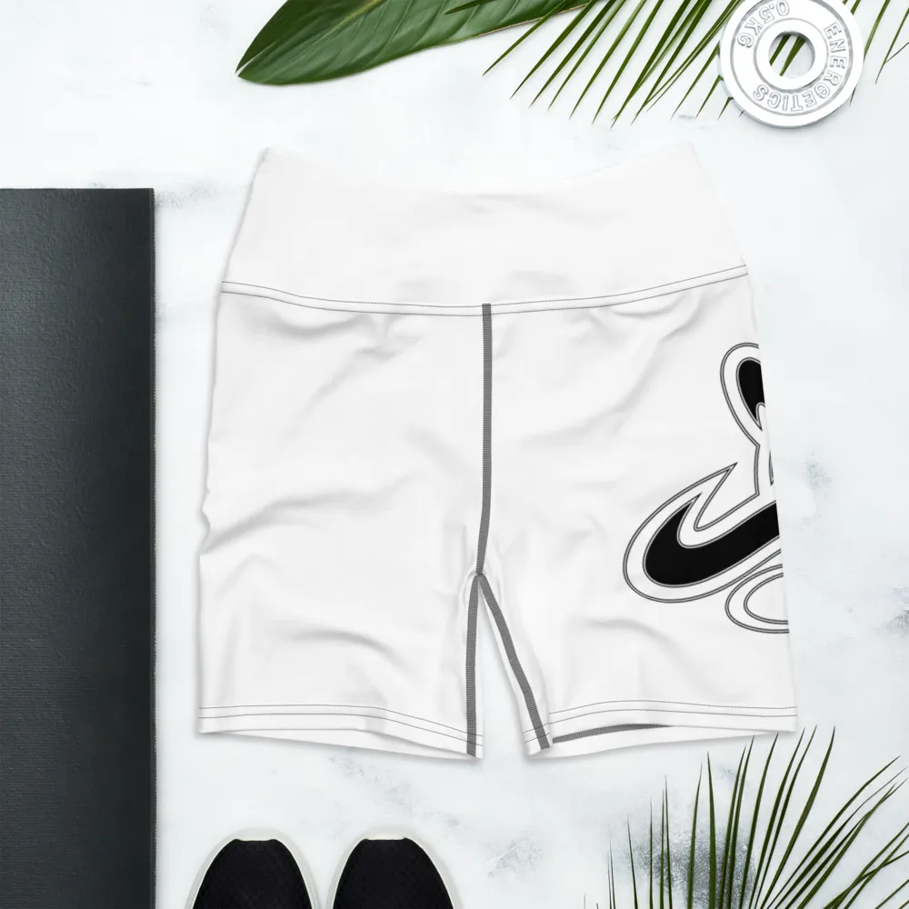 Athletic Apparatus White Black logo Yoga Shorts