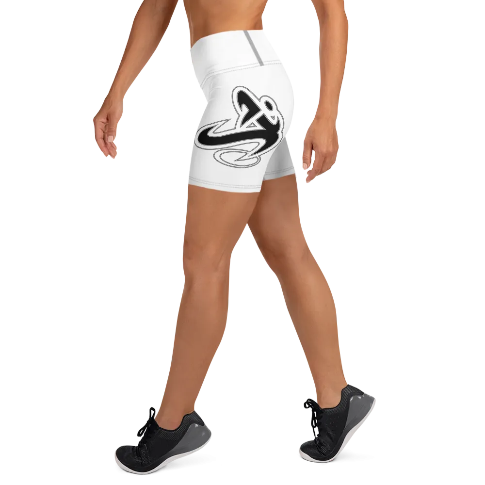 Athletic Apparatus White Black logo Yoga Shorts