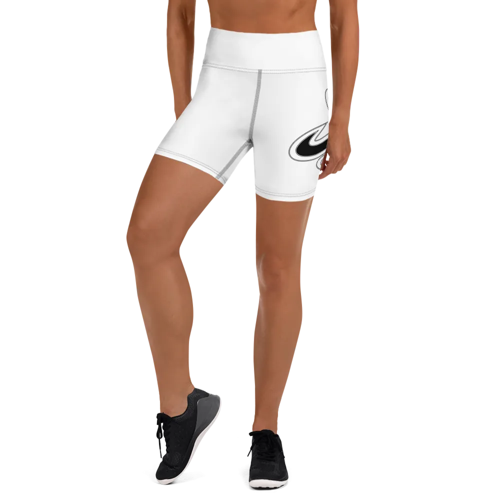 Athletic Apparatus White Black logo Yoga Shorts