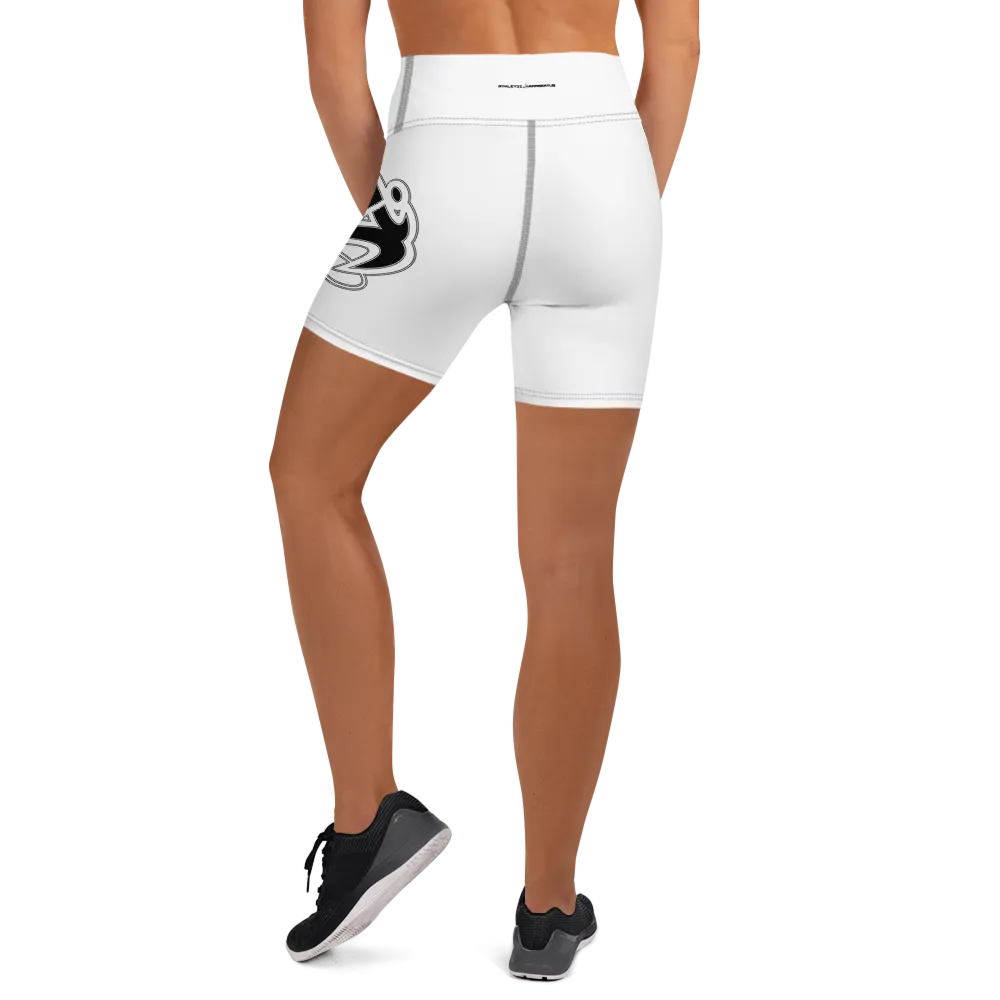 Athletic Apparatus White Black logo Yoga Shorts