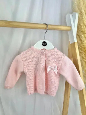 Baby Girl 'Melody' Pink Knitted Cardigan