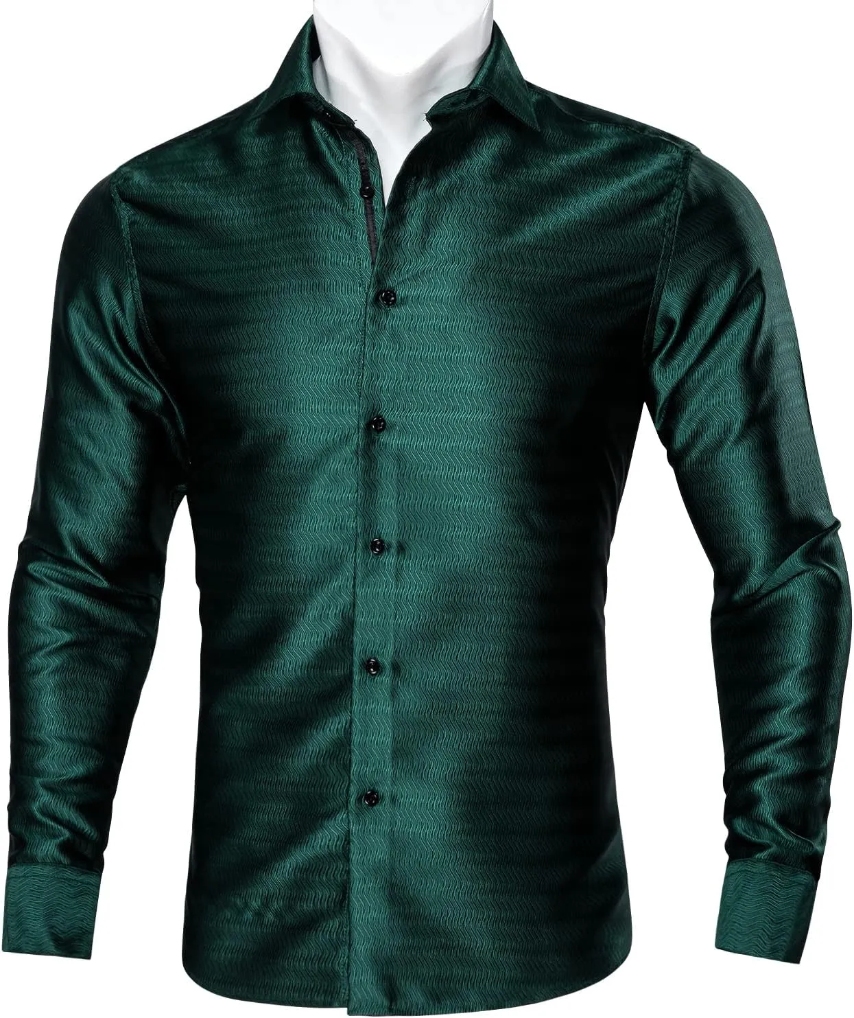 Barry.Wang Mens Casual Long Sleeve Shirts Silk Button Up Designer Paisley Formal Dress Shirt Western Mexico Cowboy Costume