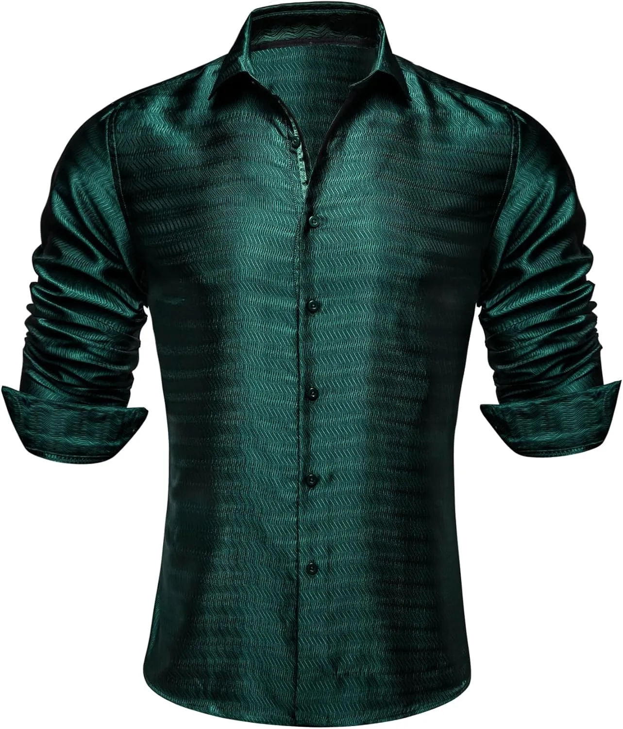 Barry.Wang Mens Casual Long Sleeve Shirts Silk Button Up Designer Paisley Formal Dress Shirt Western Mexico Cowboy Costume
