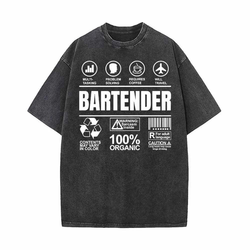 Bartender Simple Icon Vintage Washed T-shirt