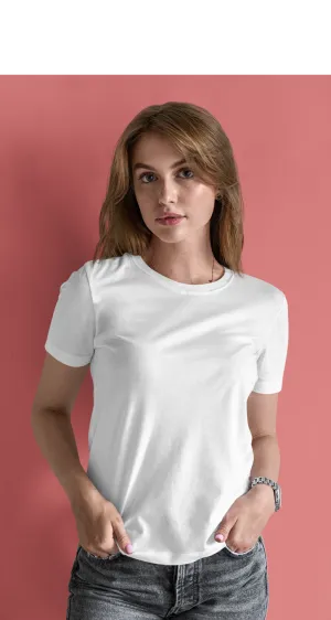 BASIC WHITE HALF-SLEEVE T-SHIRTS