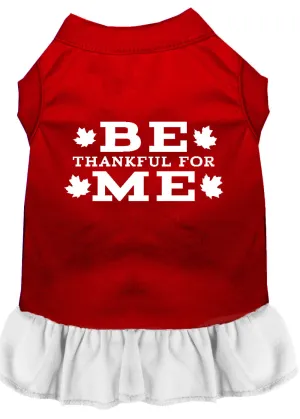 Be Thankful For Me Screen Print Dress Red With White Xs
