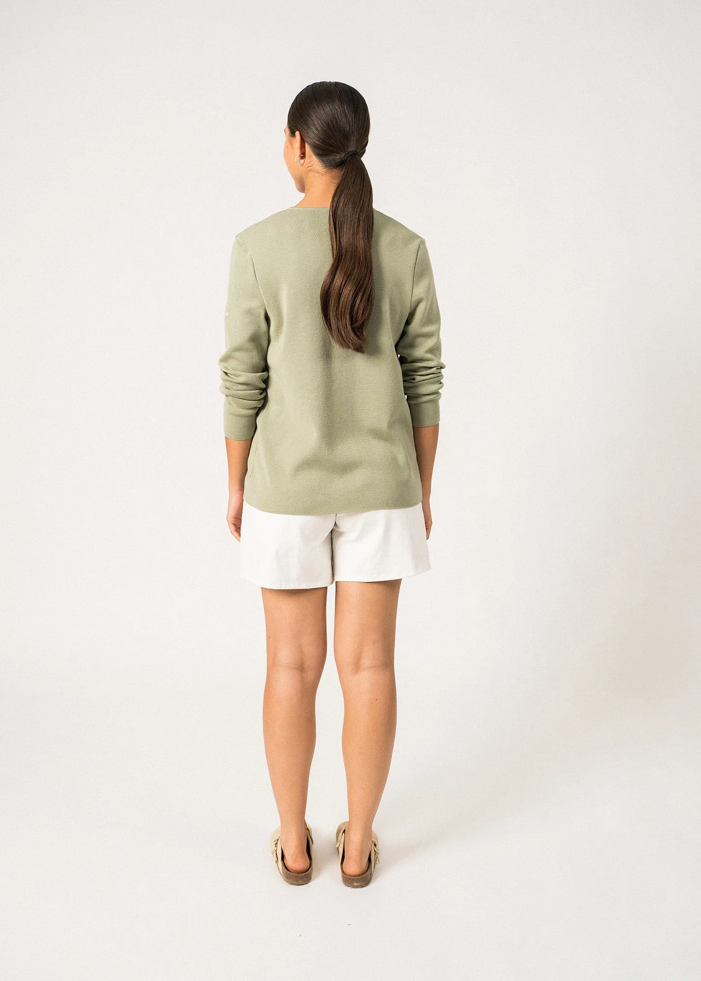 Blainville V neck cardigan - buttoned, in soft wool (AMANDIER)