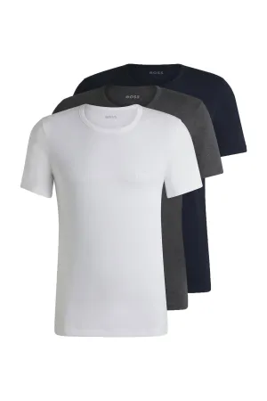 Boss T-shirt Rn 3 Pack Classic Grey/White/Navy
