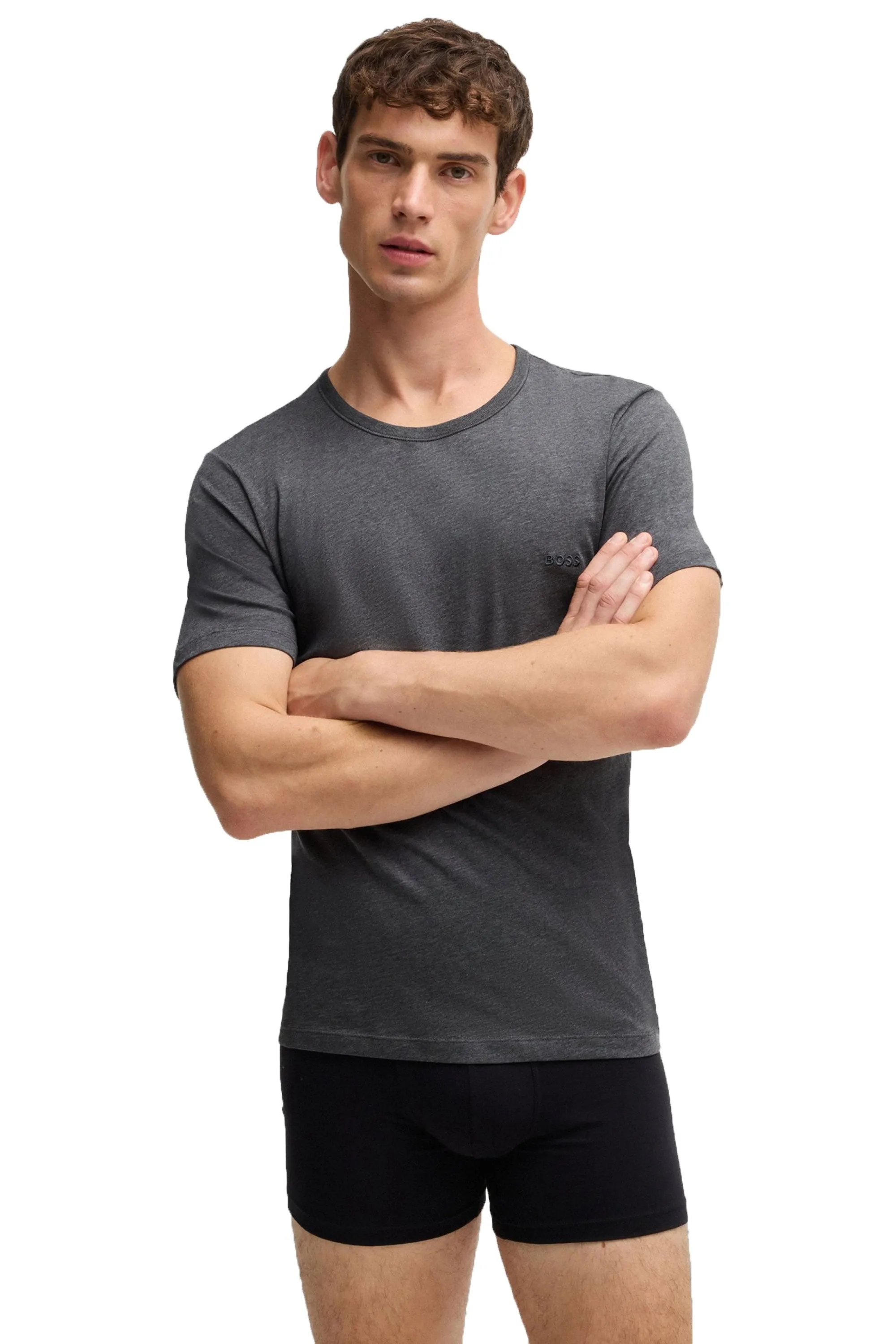 Boss T-shirt Rn 3 Pack Classic Grey/White/Navy