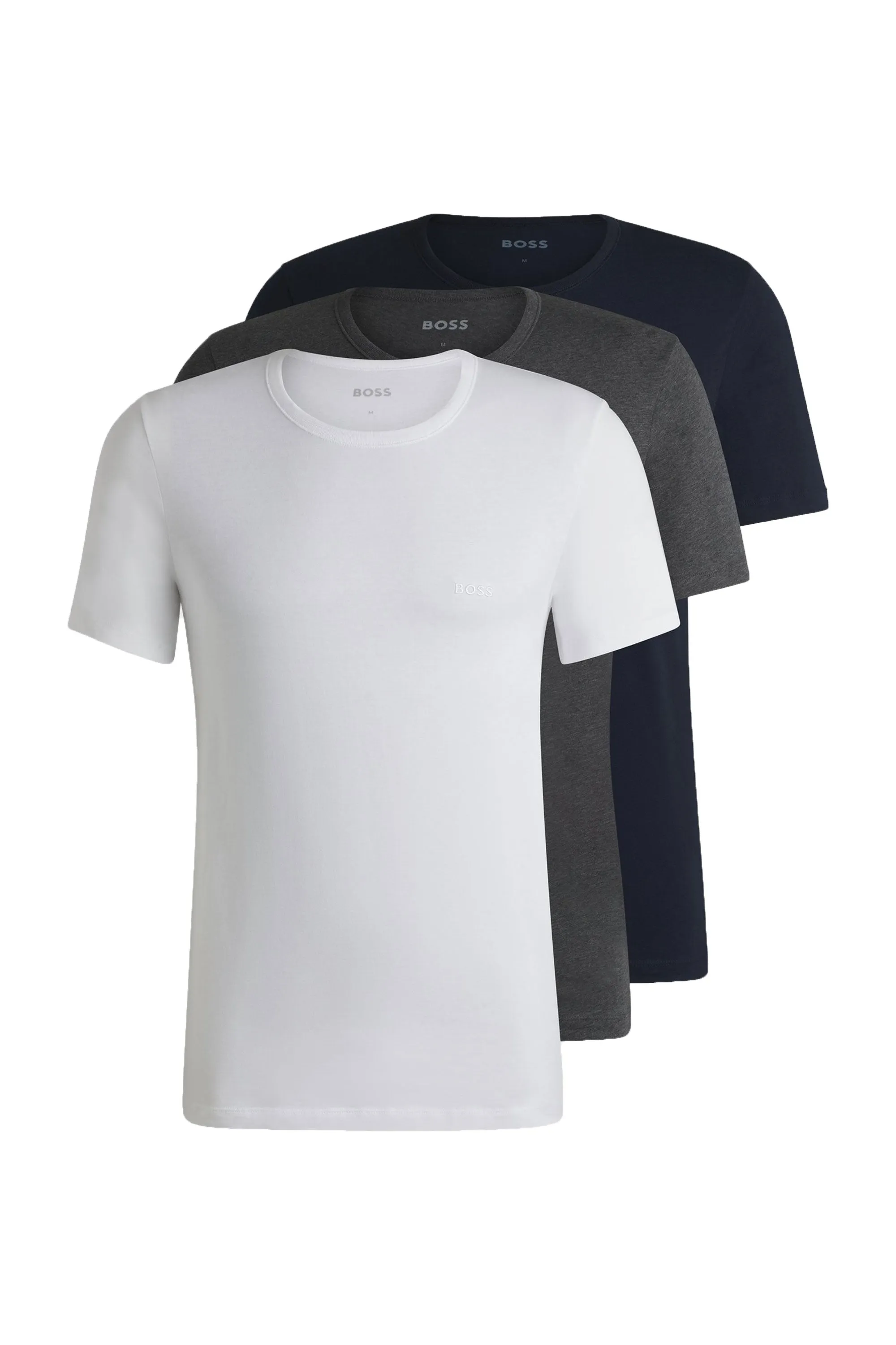 Boss T-shirt Rn 3 Pack Classic Grey/White/Navy