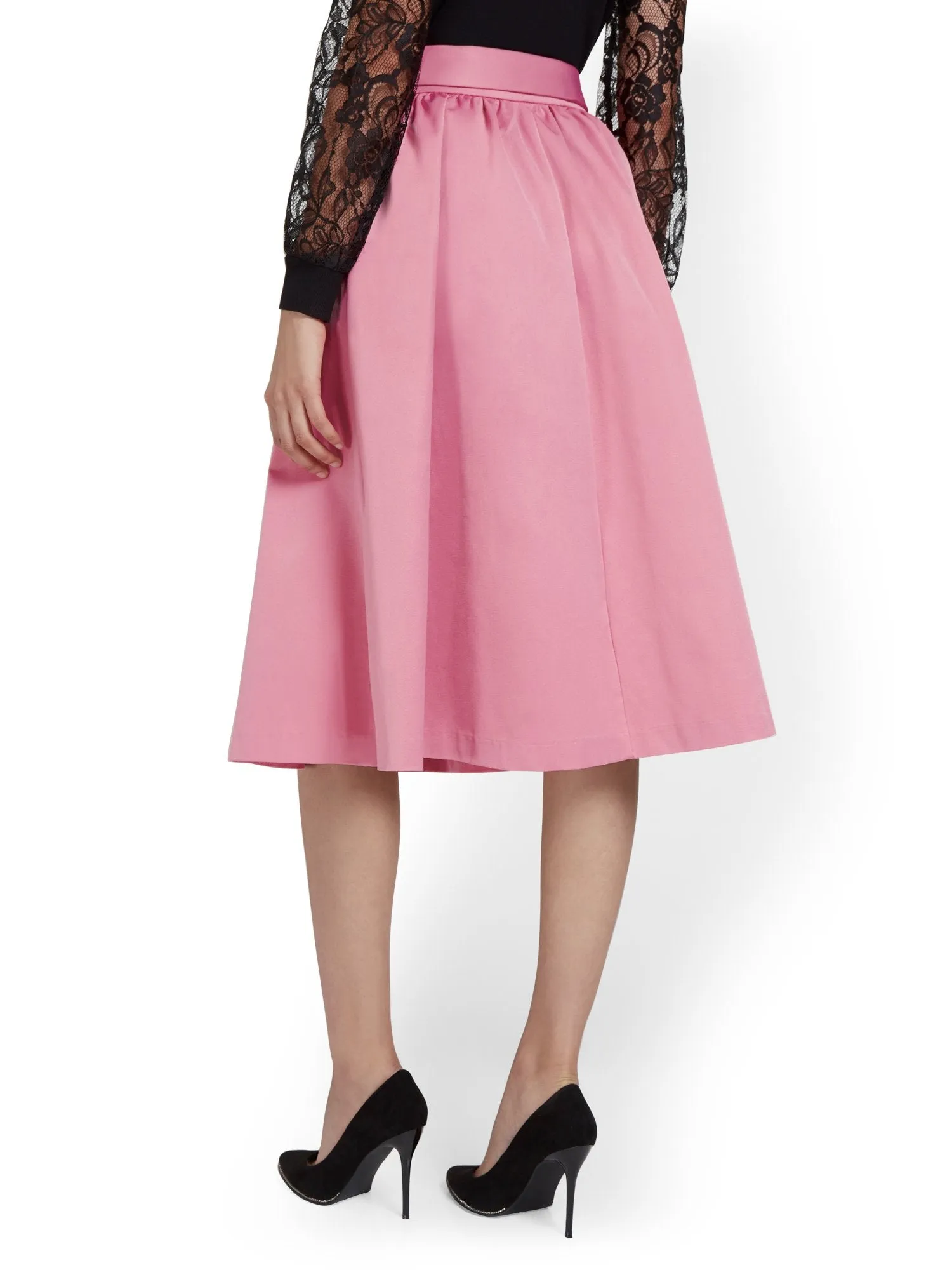 Bow-Detail Flare Skirt