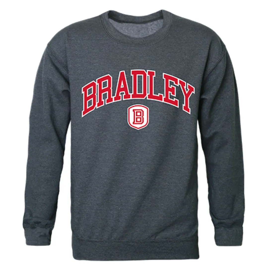 Bradley University Campus Crewneck Pullover Sweatshirt Sweater Heather Charcoal