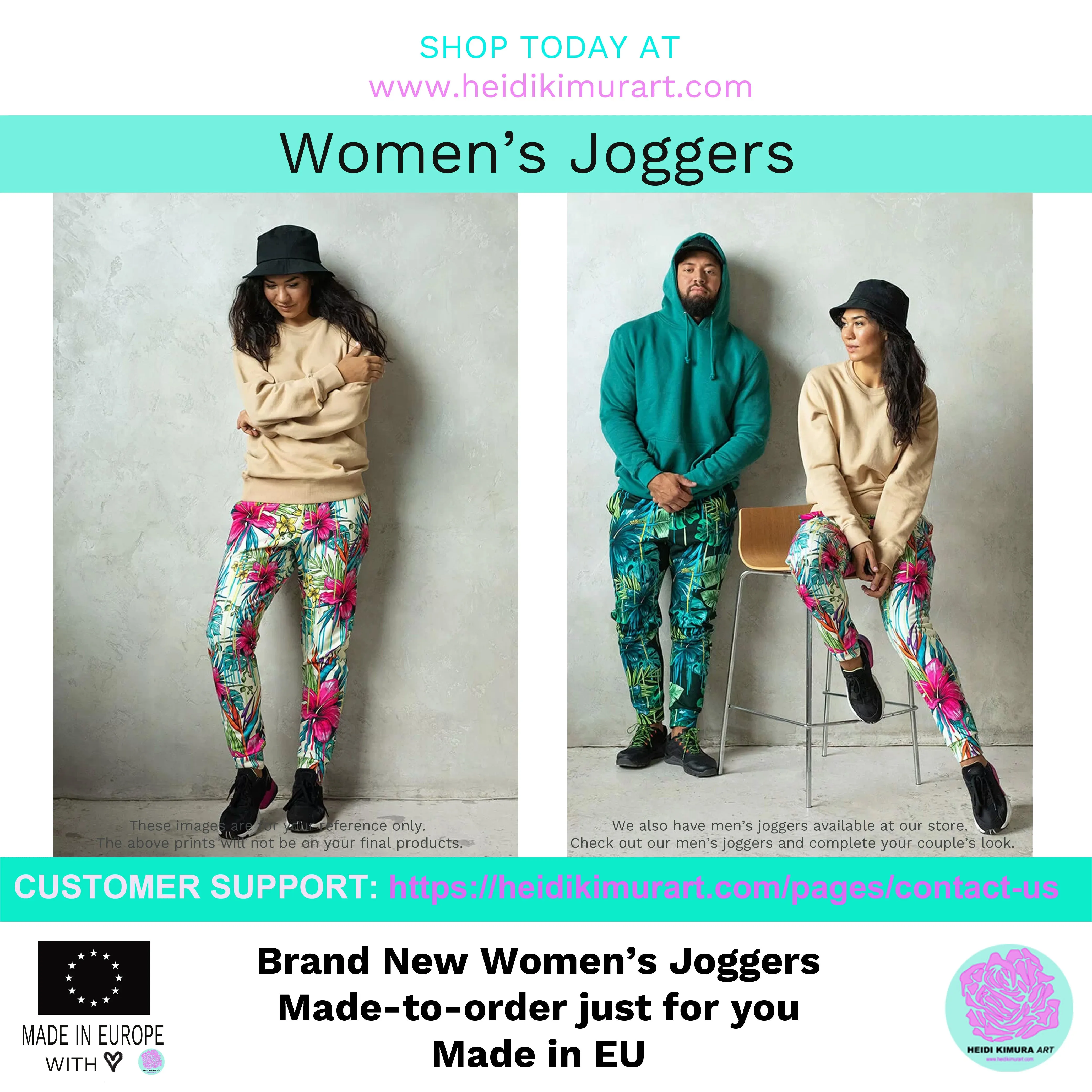 Brown Leopard Women's Joggers, Animal Print Skinny Ladies Sweatpants Soft Pants-Made in EU