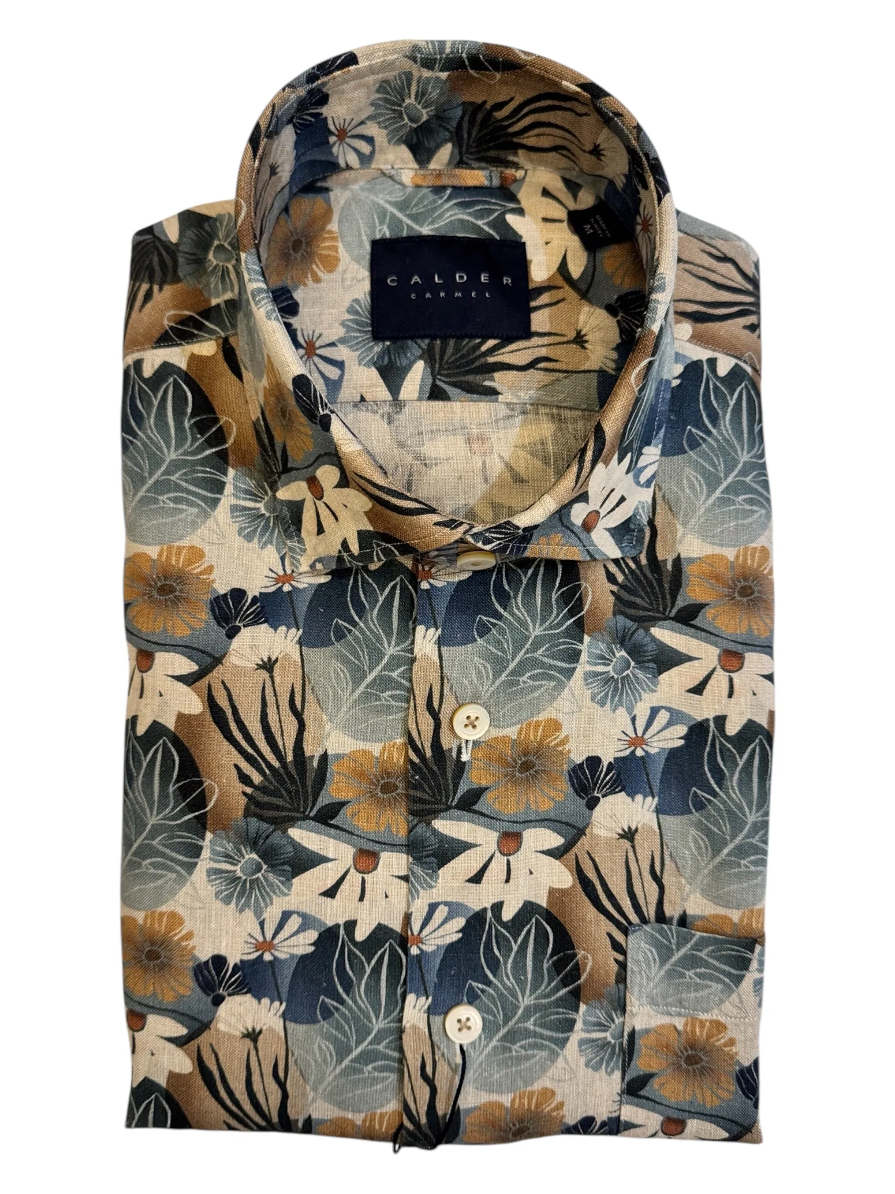 Calder Short Sleeve Shirt Italian Printed Linen