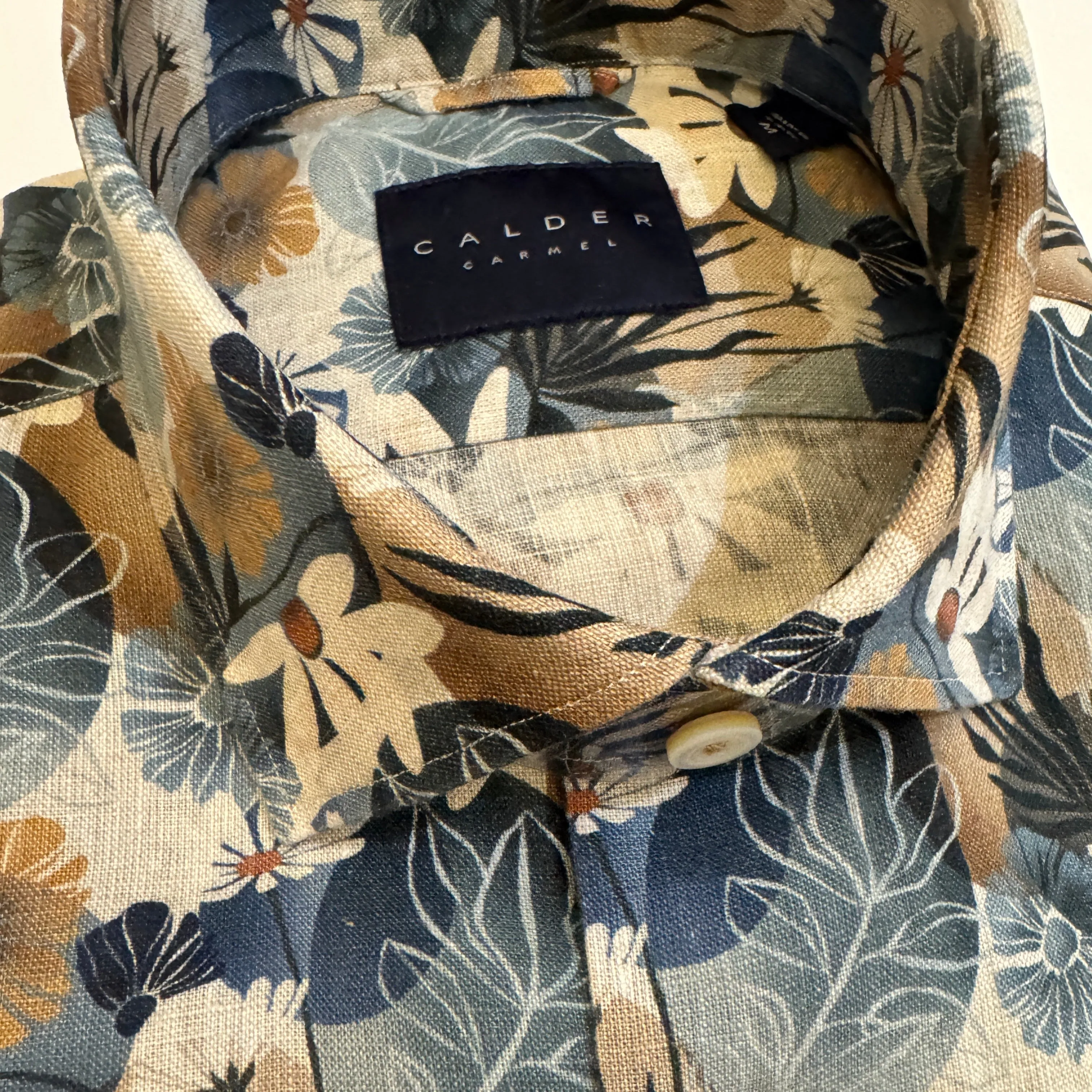 Calder Short Sleeve Shirt Italian Printed Linen