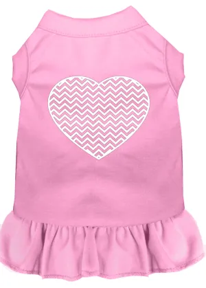 Chevron Heart Screen Print Dress Light Pink Xxxl