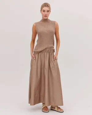 CLOTH & CO - The Maxi Skirt PRALINE
