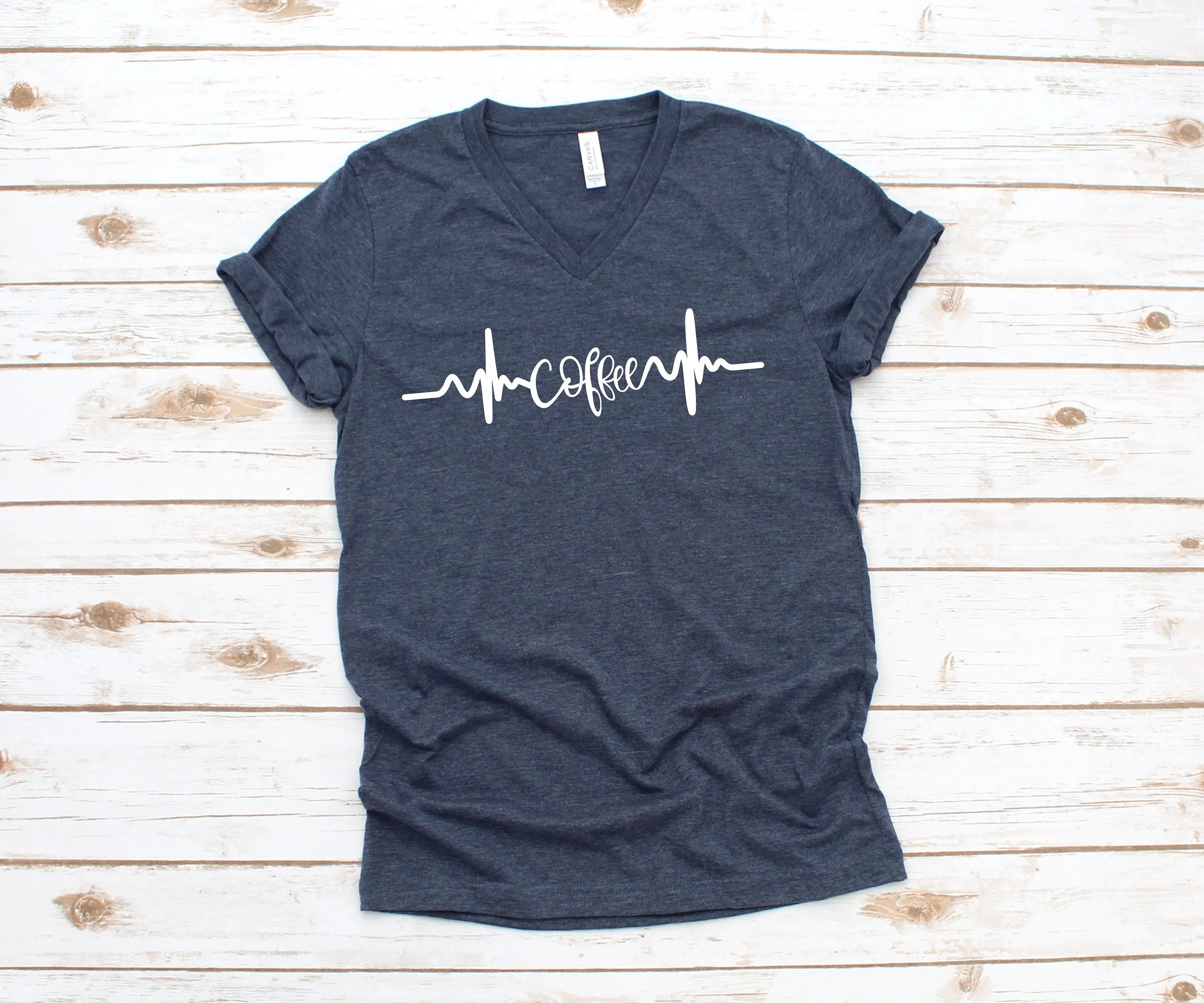 Coffee Heartbeat T Shirt - Coffee Lovers - Gift for Coffee Lover