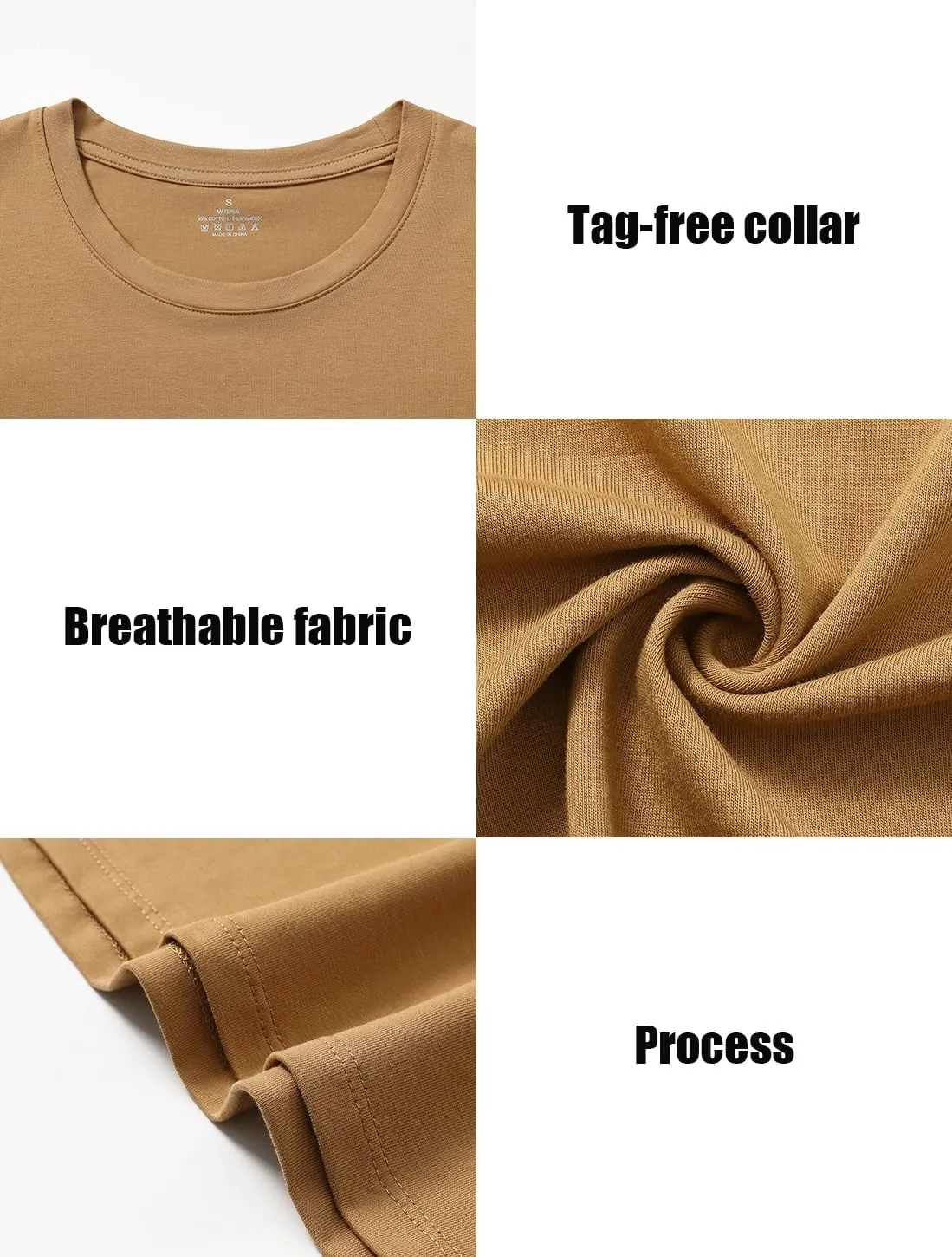 Cosy Pyro Cotton Long Sleeve T Shirt for Women Crew Neck Classic-Fit Workout Shirts Soft Solid Basic Tee