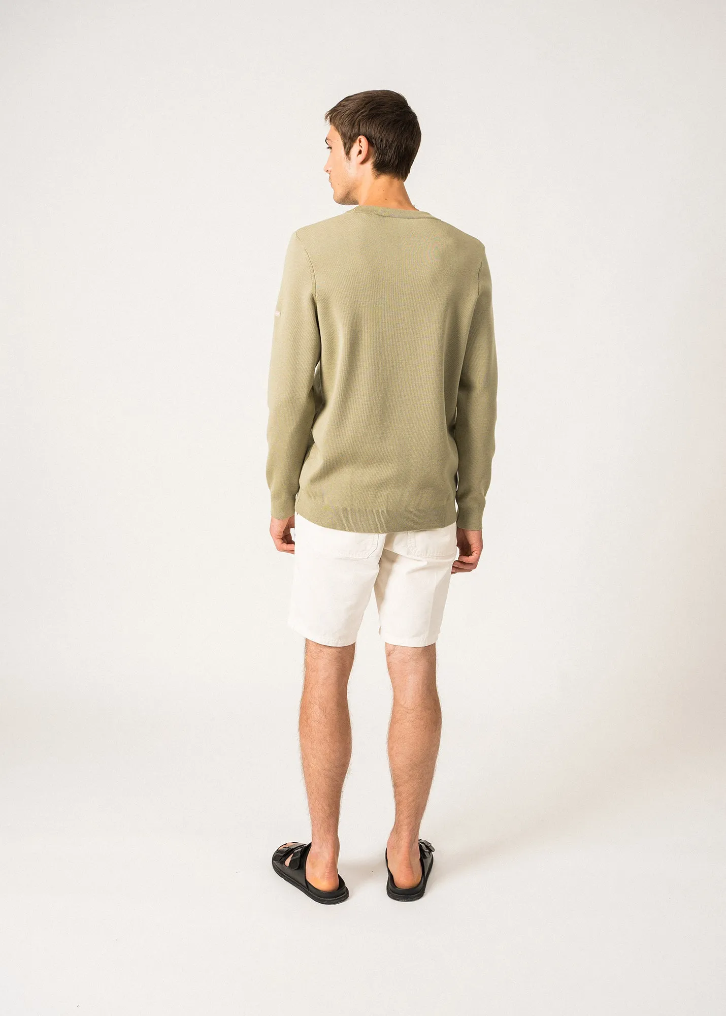 Cruiser round neck jumper - in soft wool (AMANDIER)