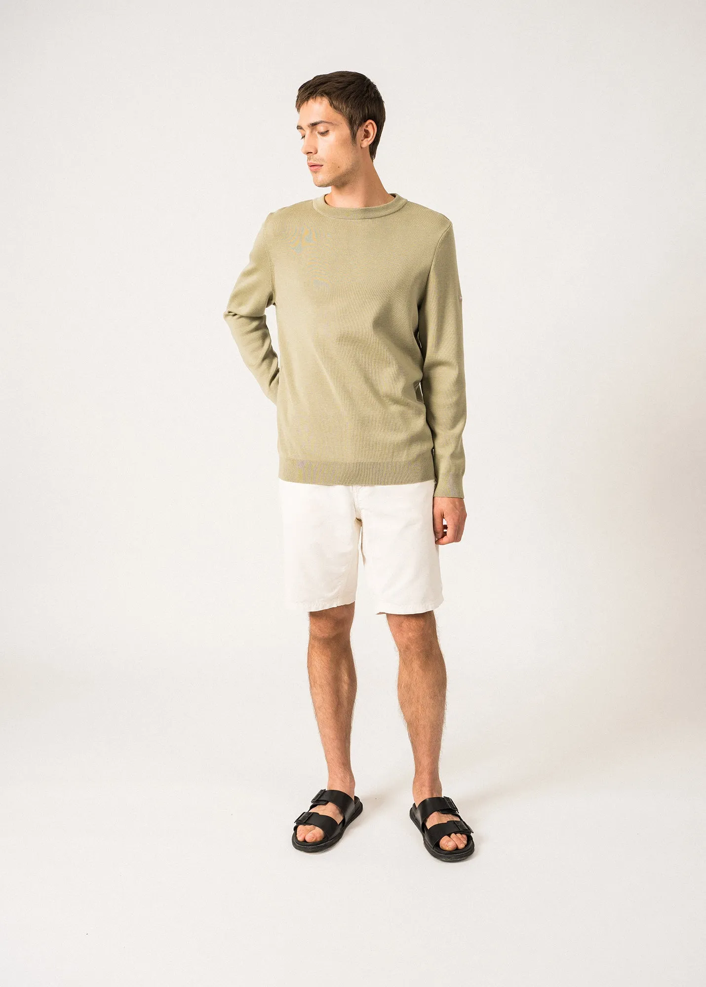 Cruiser round neck jumper - in soft wool (AMANDIER)