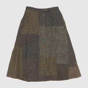Double RL Ladies Patchwork Wool- Cotton Skirt