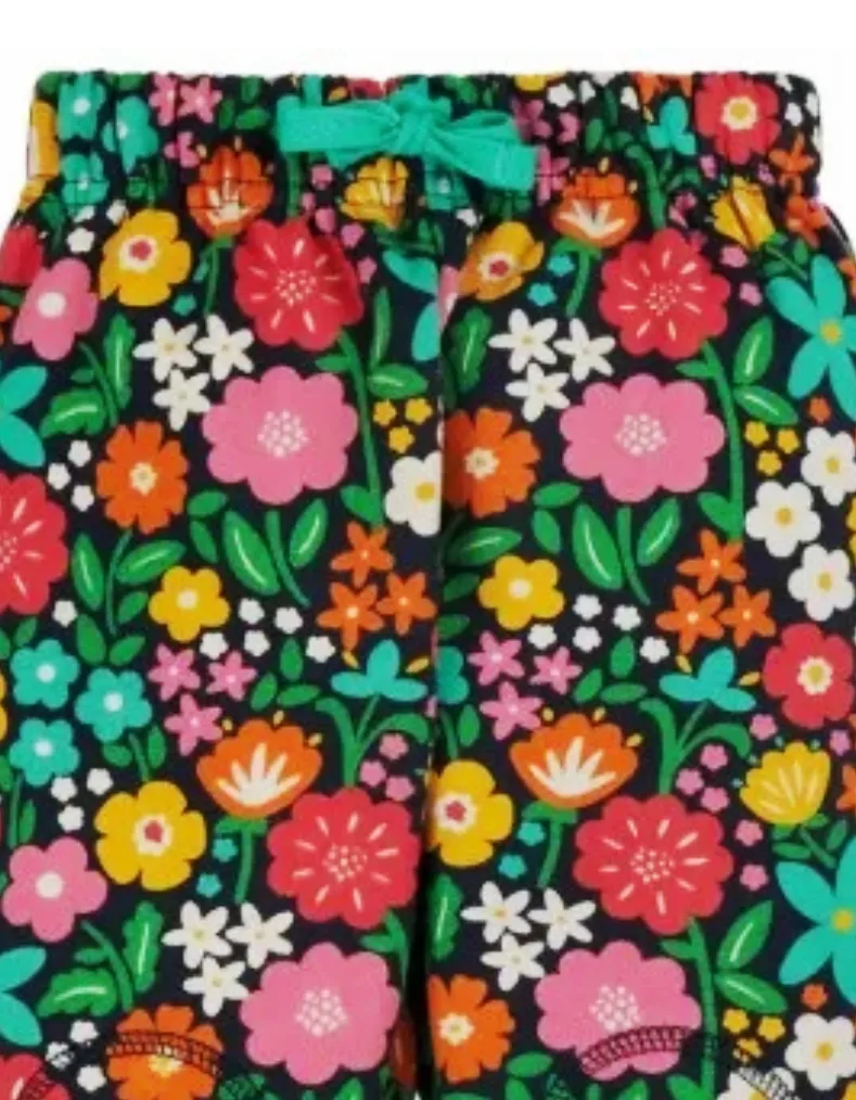 Frugi Girl's Flowers Crawlers Joggers in Kernow multi flowers