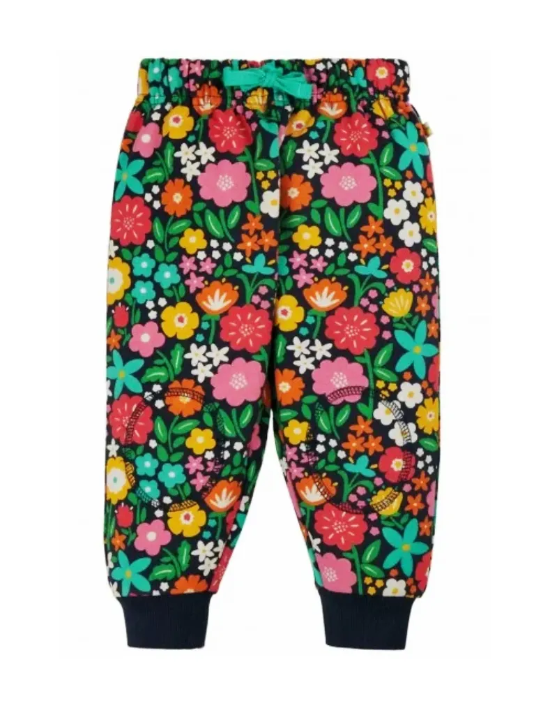 Frugi Girl's Flowers Crawlers Joggers in Kernow multi flowers