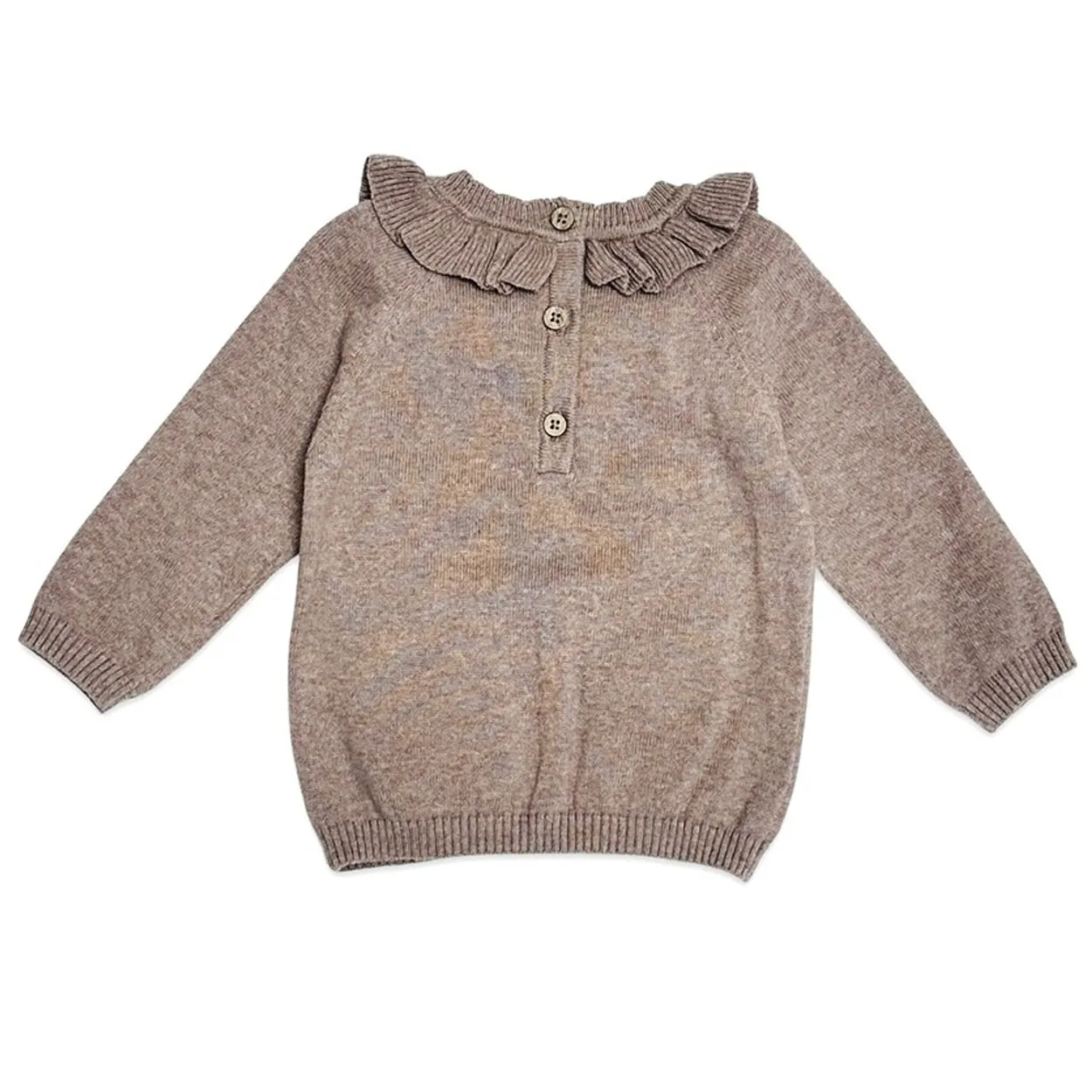 Furry Bunny Ruffle Collar Baby Pullover Sweater