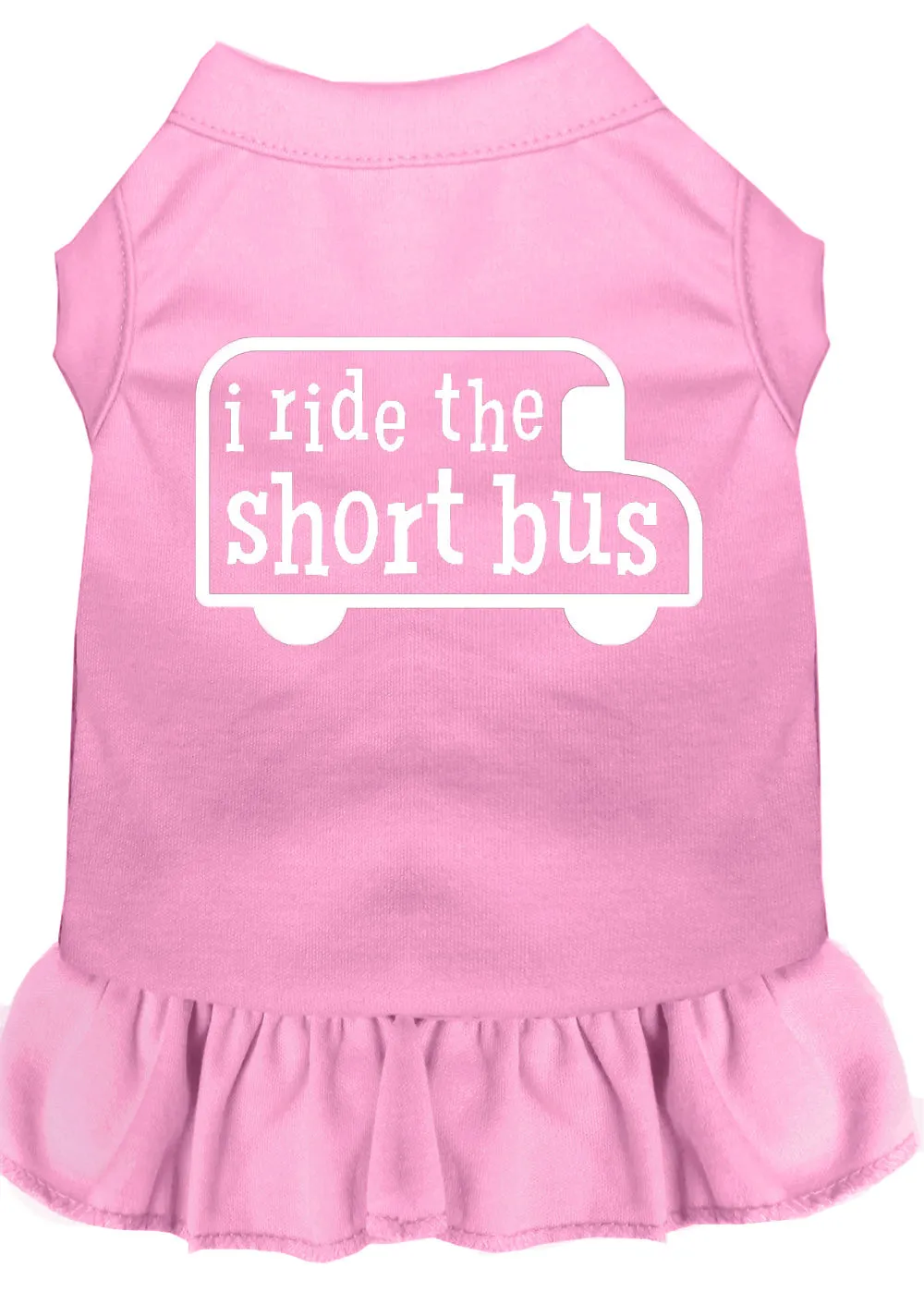 I Ride The Short Bus Screen Print Dress Light Pink Xl