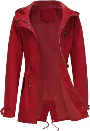 JEsilunmaMY Women's Lightweight Military Anorak Jackets Safari Hoodie Utility Drawstring Coat Windproof Windbreaker Raincoats