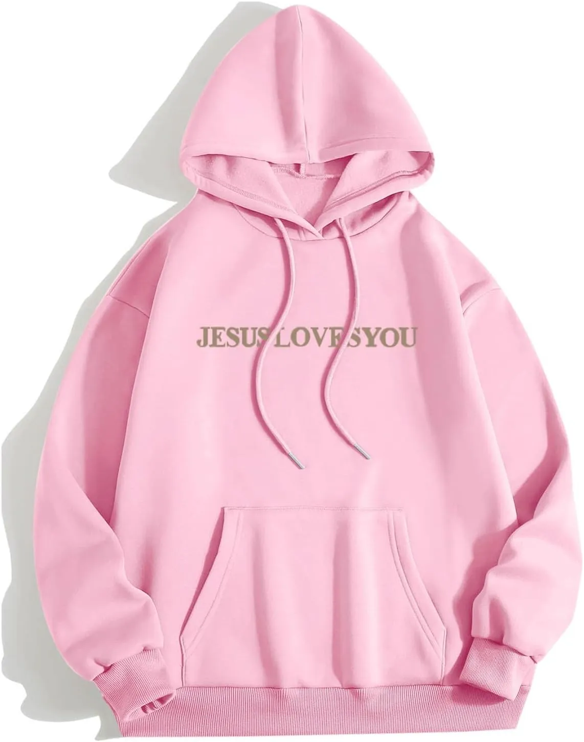Jesus Loves You Hoodie Long Sleeve Graphic Sweatshirts With Pockets Christian Faith Hoodie Oversized Trendy Pullover