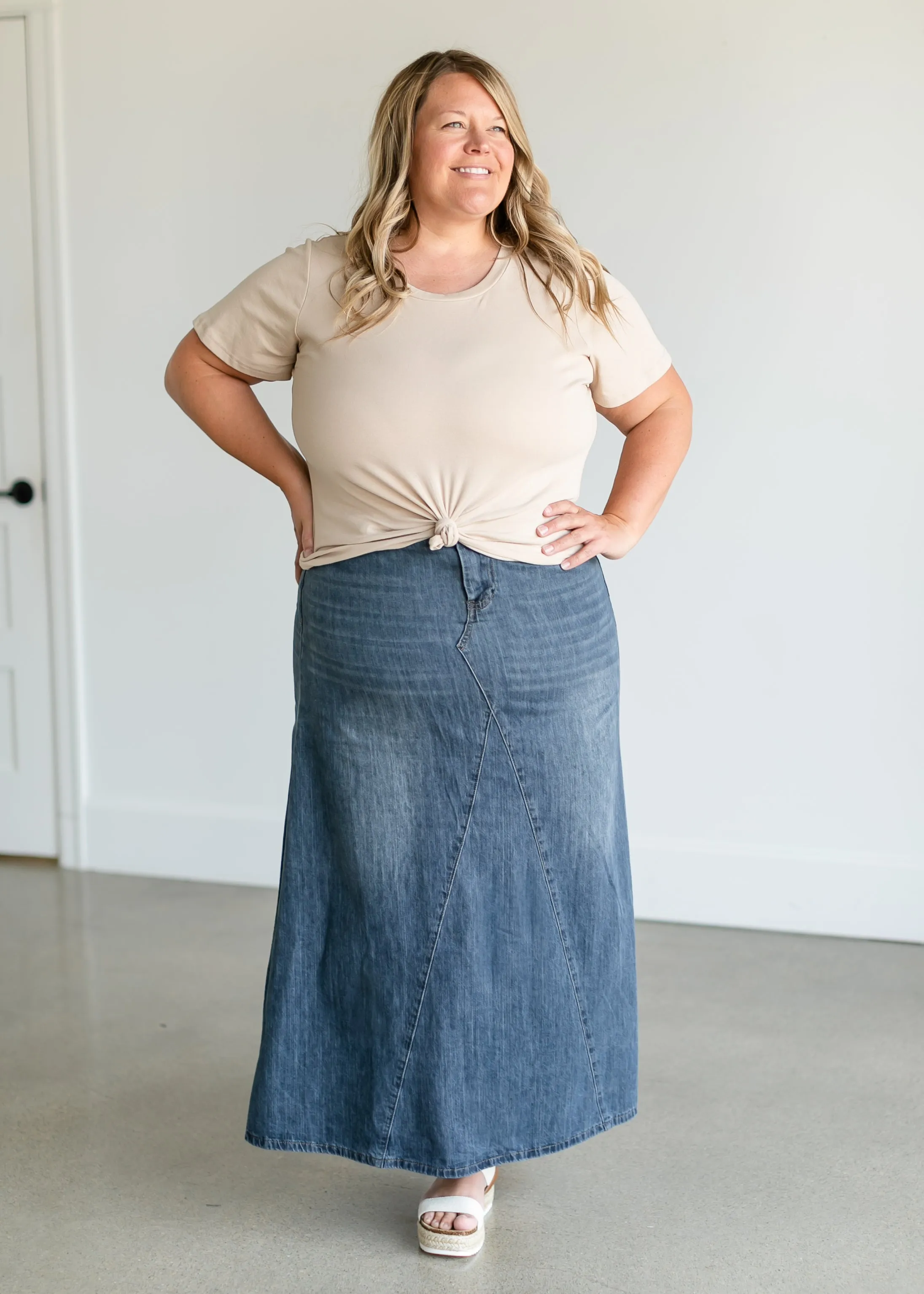 Kathryn Dark Wash A-Line Skirt - FINAL SALE