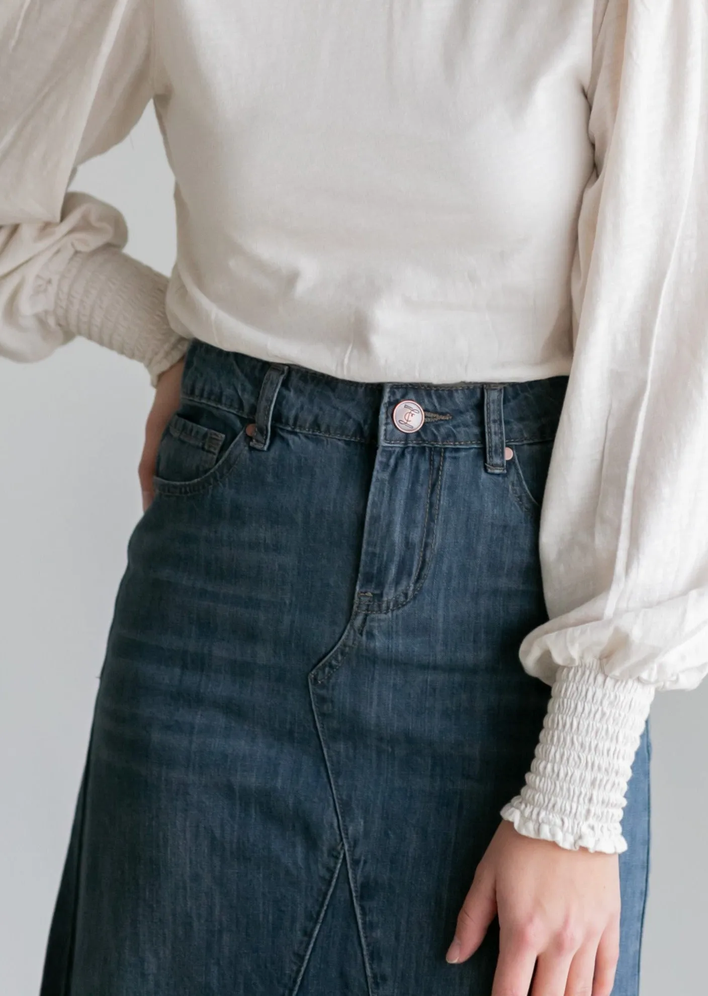 Kathryn Dark Wash A-Line Skirt - FINAL SALE