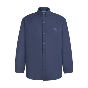LONG SLEEVE STAPLE BUTTON UP-DARK DENIM