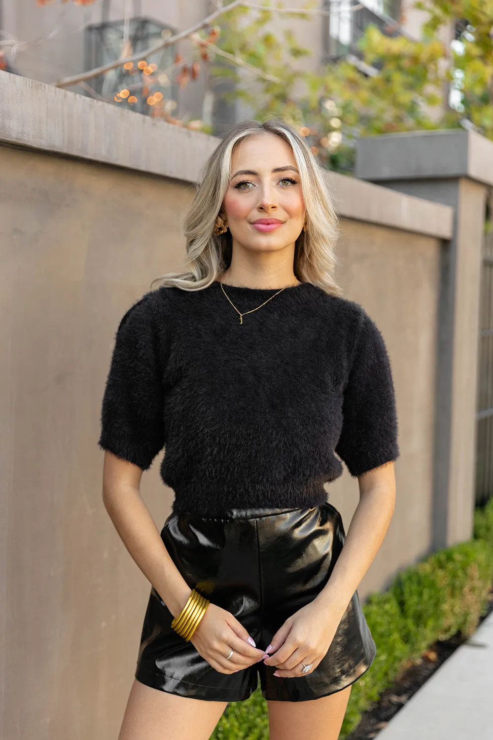 Macy Crop Sweater - Black