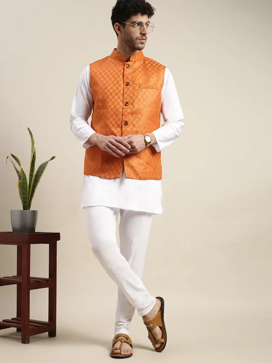 Men Ethnic Jacket Orange DD7