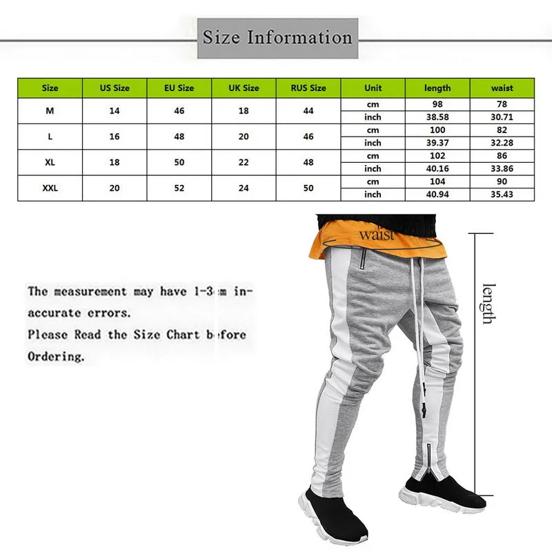 Men's Blue & White Joggers Sweatpants