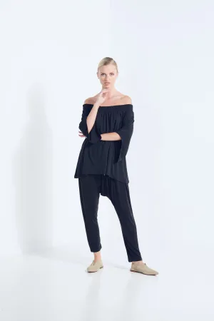 Naevia Off the Shoulder Top - Black (Plus Size)