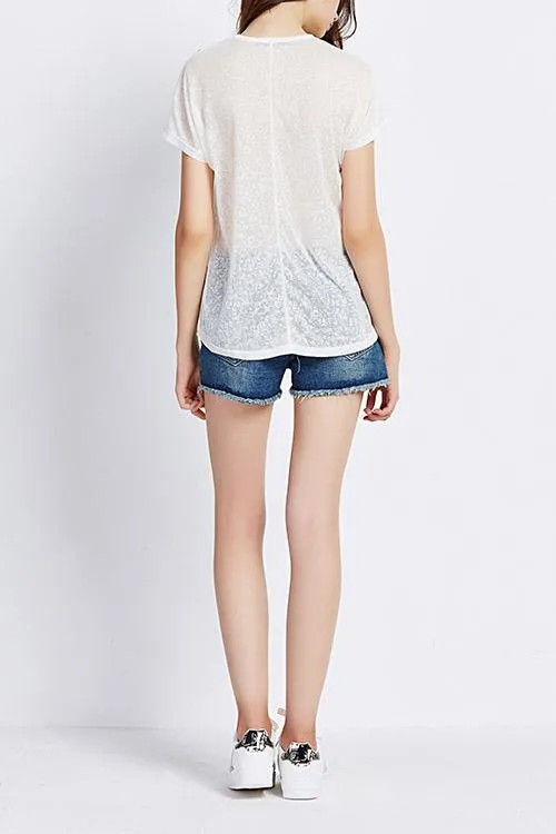 OEM ODM Round Neck Half Sleeve White T-Shirts