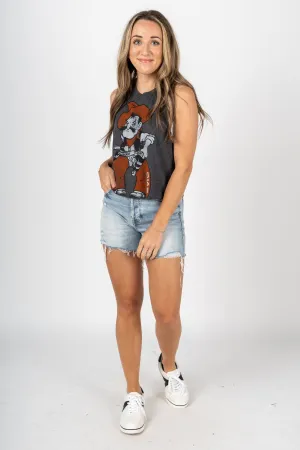 OSU Pete simple crop tank top charcoal