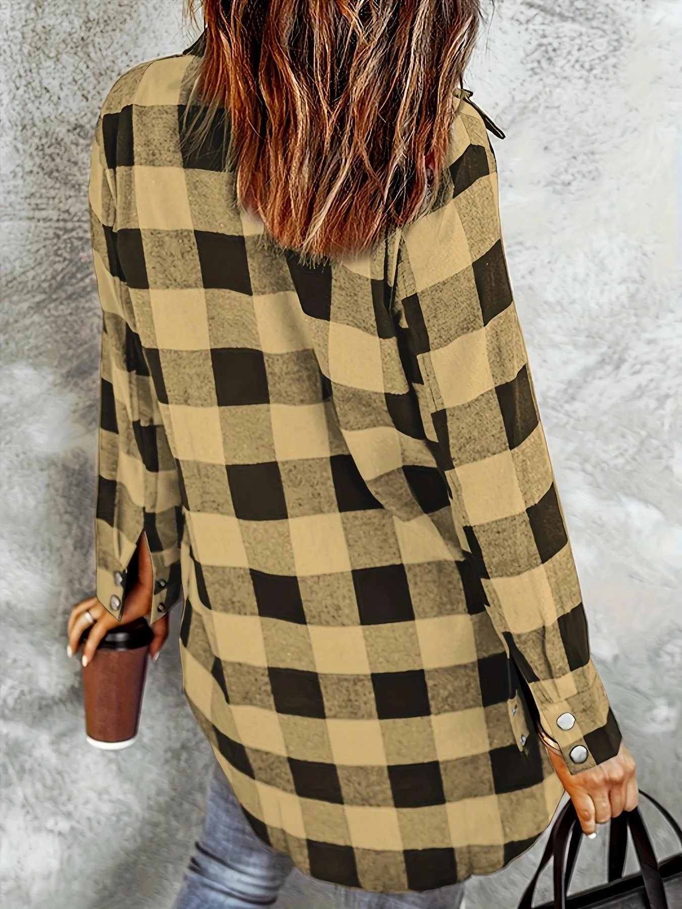 Plaid Casual Long Sleeve Shirt For Women