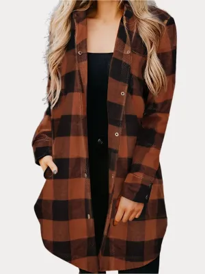 Plaid Casual Long Sleeve Shirt For Women