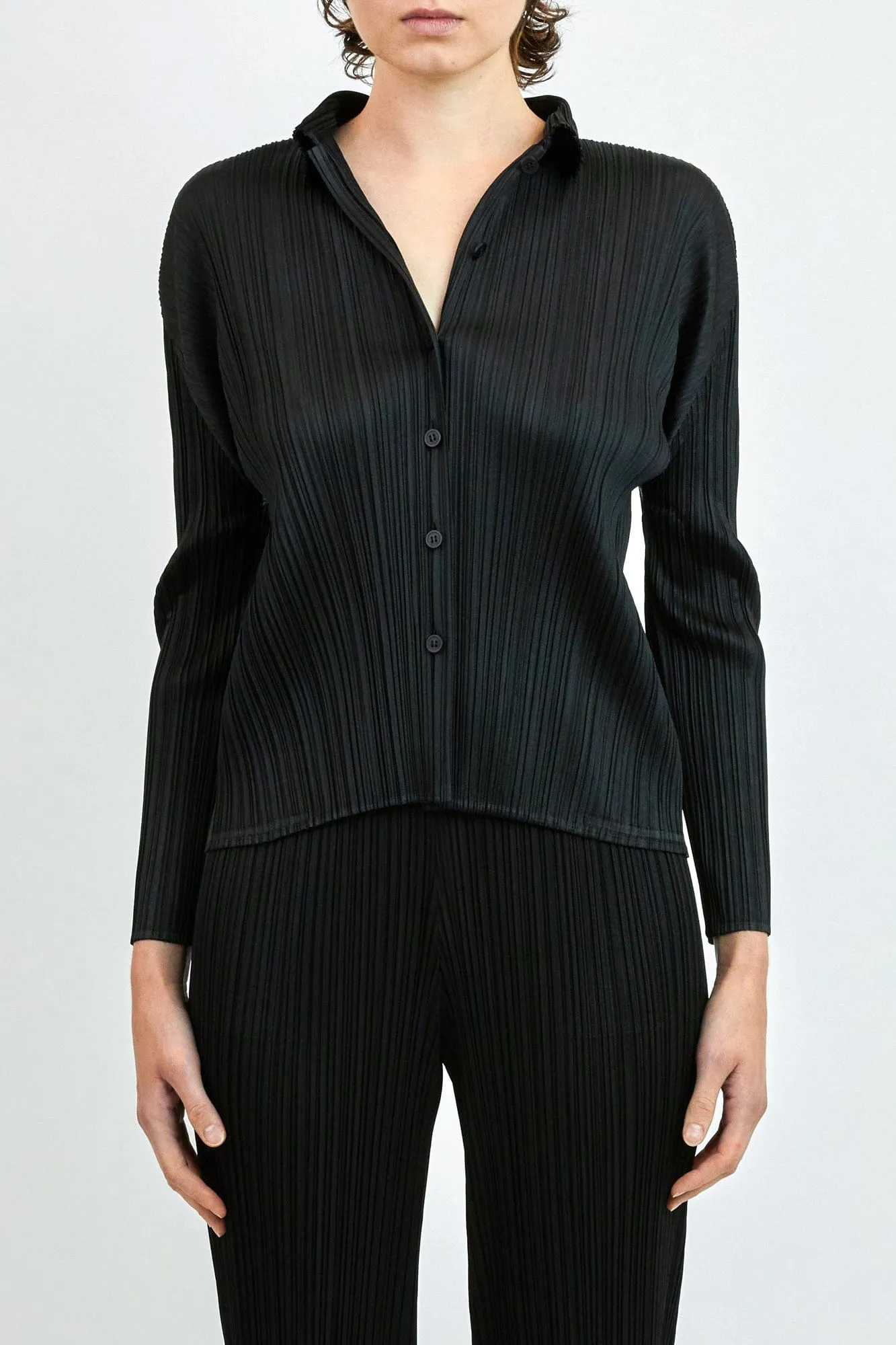 Pleats Please Issey Miyake Basics Shirts in Black